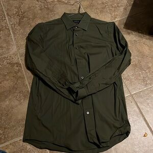 Men’s olive dress shirt M 16, 32-33 EUC Apt 9
